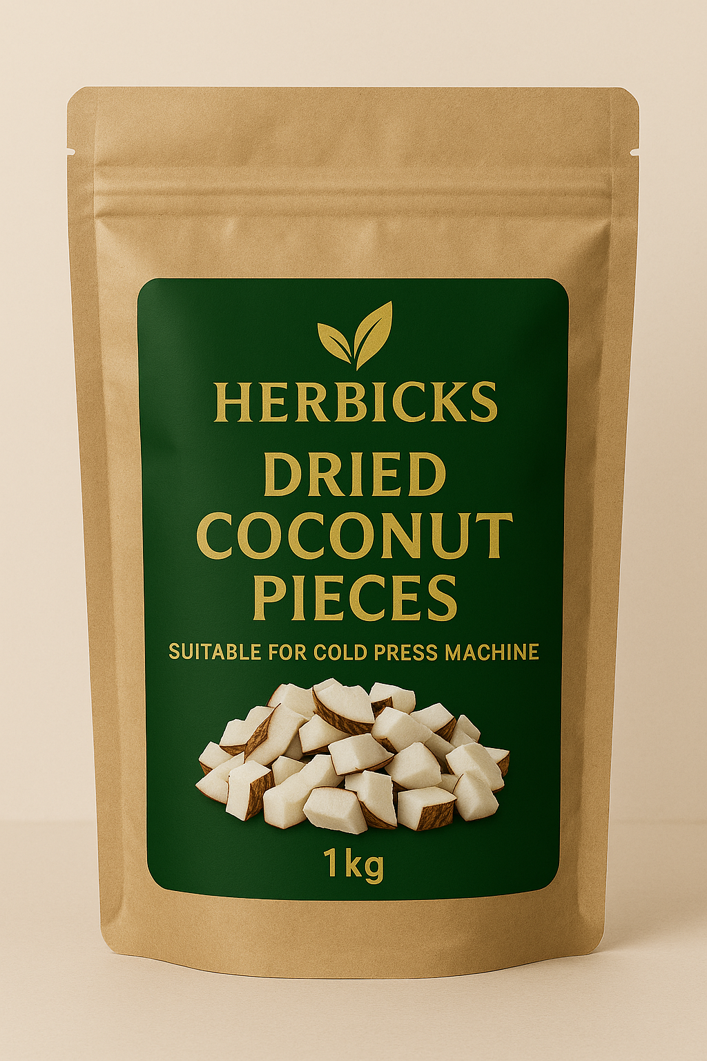 Herbicks Dried Coconut 1 Kg – Fresh machine dried coconut chunks for cold press oil